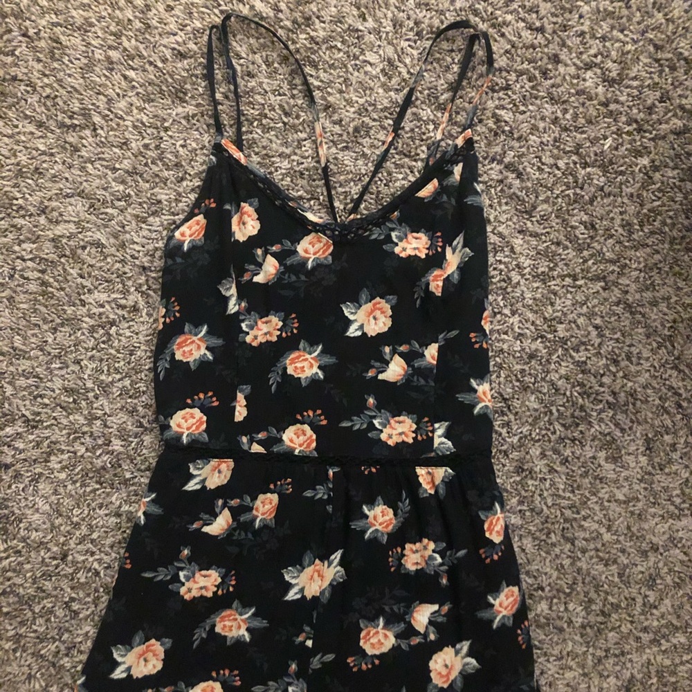 Black floral romper